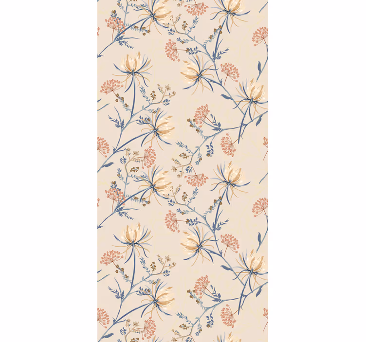 Estores enrollable flores patrón floral en color beige - TenVinilo