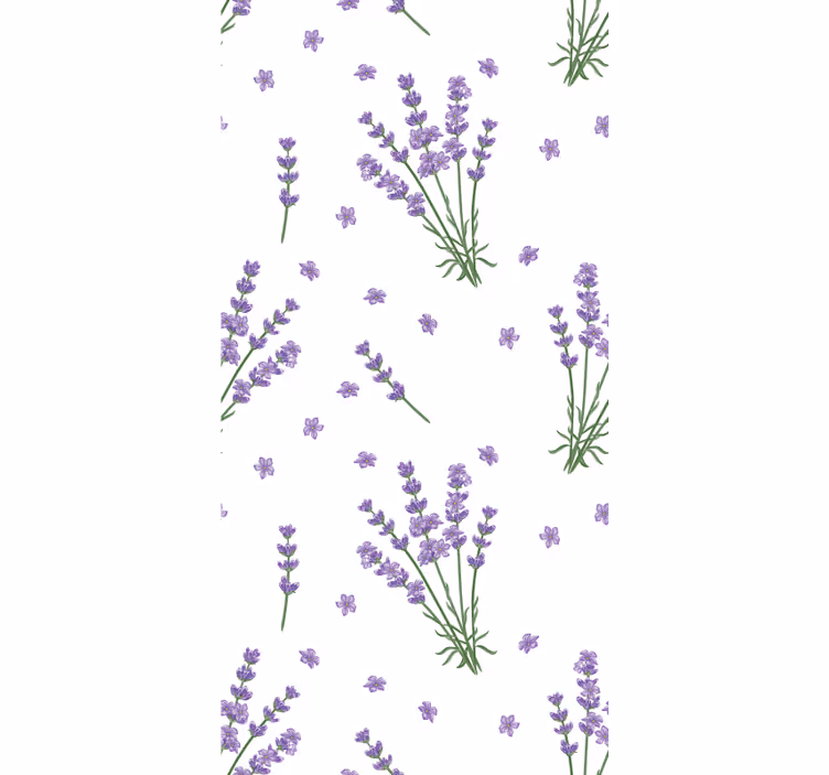 Estor enrollable flores patrón floral de lavanda - TenVinilo