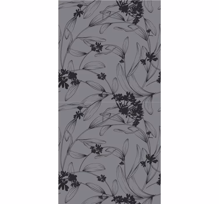 Estores enrollable flores diseño floral monocromático - TenVinilo
