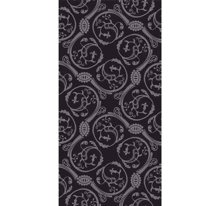 Estor enrollable elegante motivo floral gris - TenVinilo