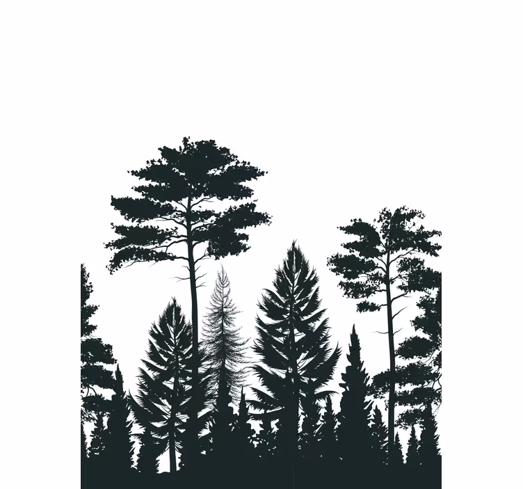 Estor enrollable árboles escena de silueta de bosque - TenVinilo