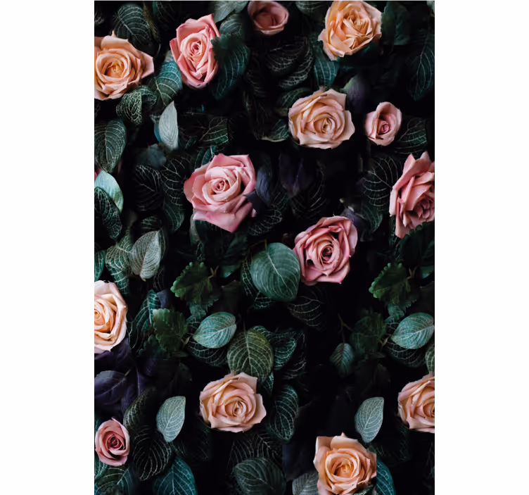 Estor estampado floral patrón de rosas realistas - TenVinilo