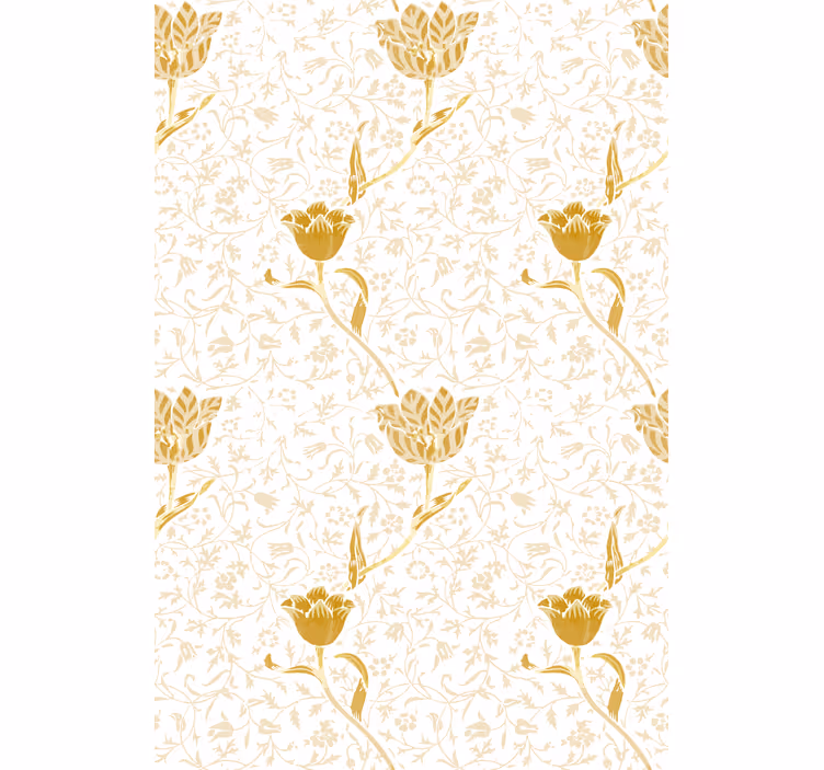 Estor estampado floral patrón elegante dorado - TenVinilo