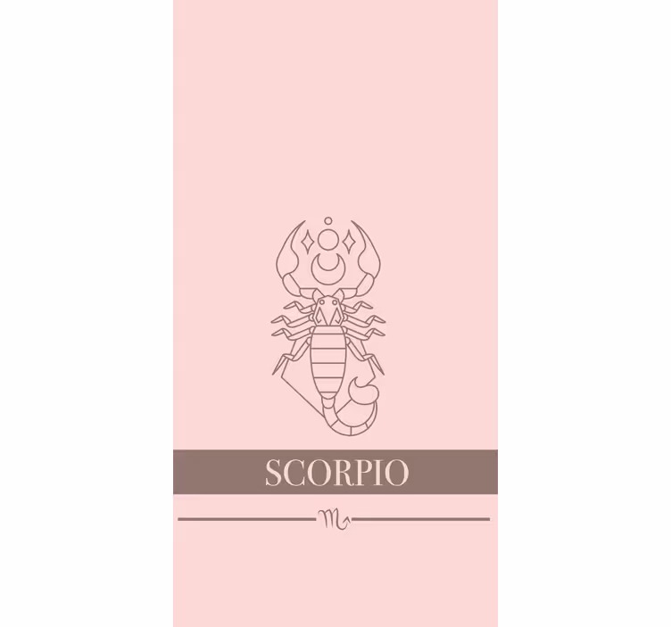 Estor enrollable diseño de tarjeta rosa de signo zodiacal escorpi - TenVinilo