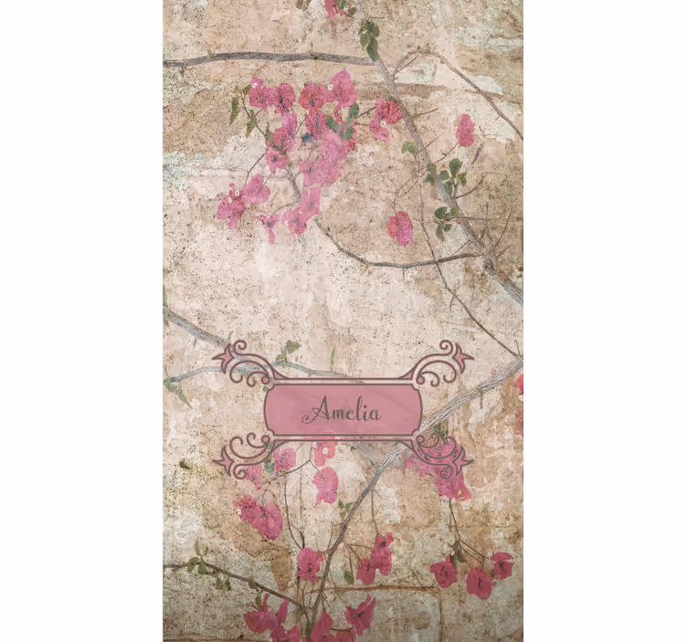 Estor estampado floral elegancia floral con nombre - TenVinilo