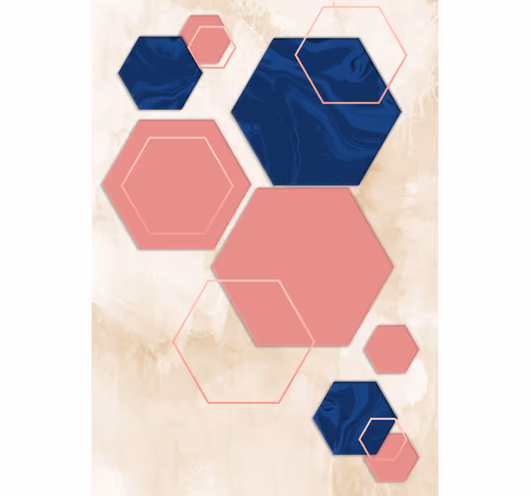 Estor enrollable moderno patrón hexagonal geométrico - TenVinilo