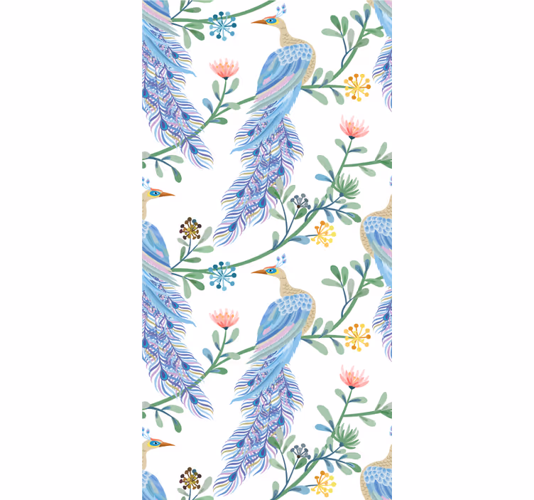 Estores enrollable flores pavo real con flores - TenVinilo