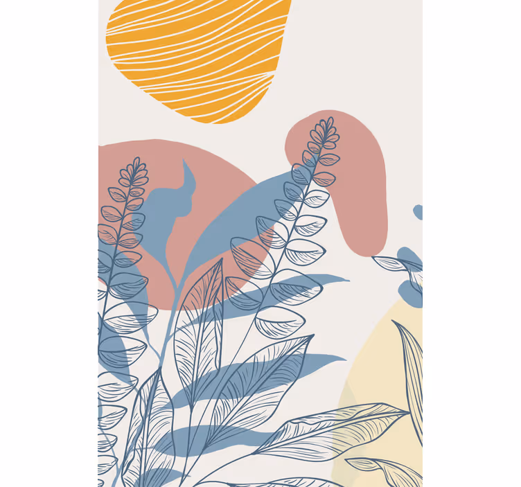 Estores enrollable flores patrones de hojas abstractas - TenVinilo