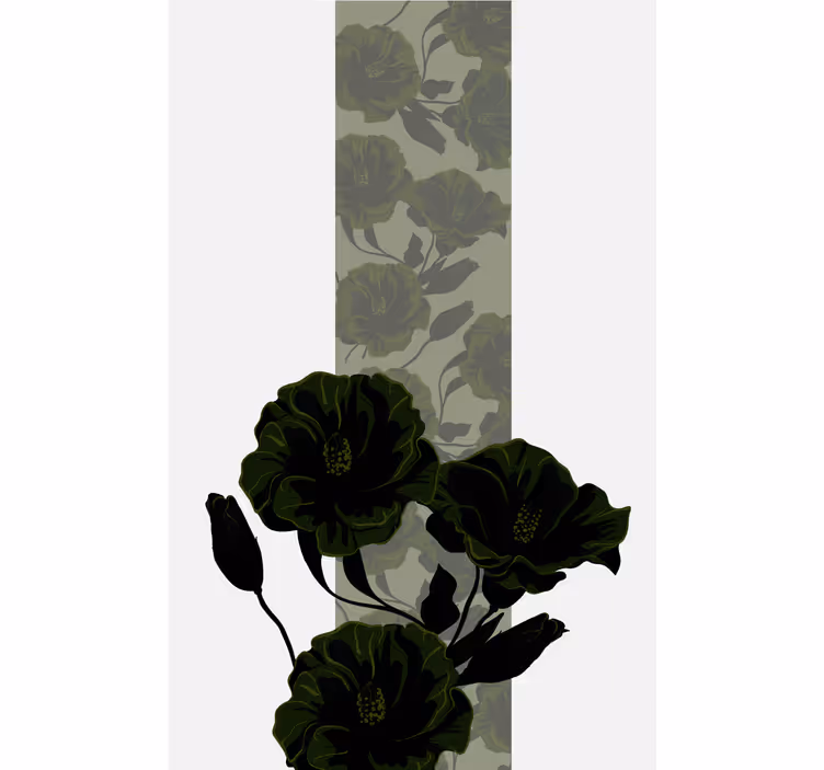 Estores enrollable flores arreglo de rosa verde - TenVinilo