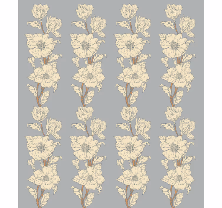 Estor estampado floral patrón elegante vertical - TenVinilo
