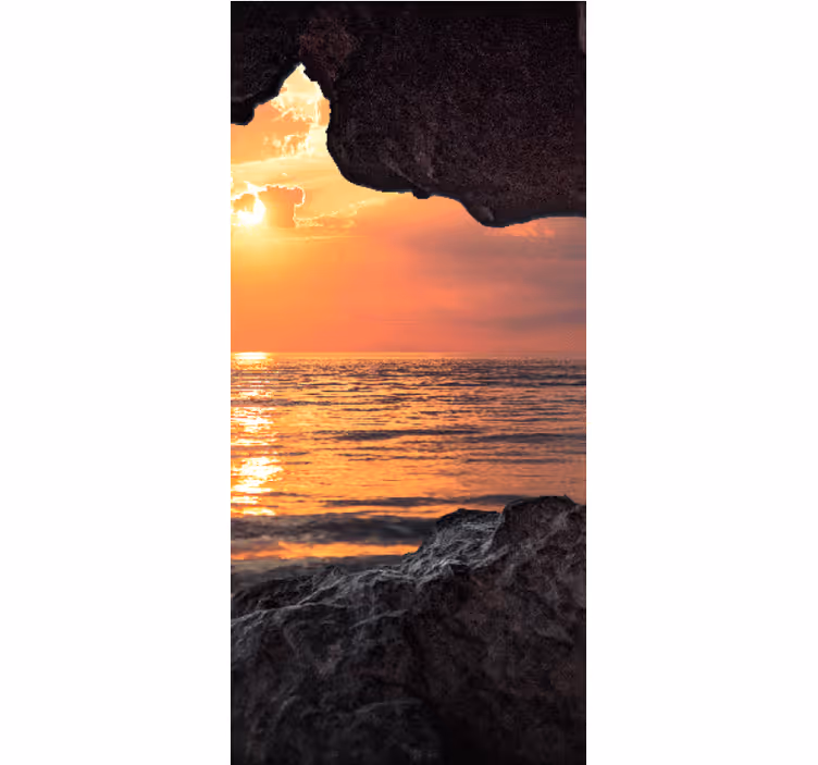 Estor Salón Imagen Cueva Amanecer Oceano - TenVinilo