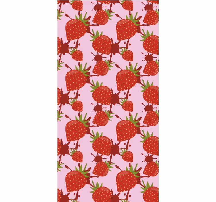Estores enrollable frutas patrón de salpicaduras de fresa - TenVinilo