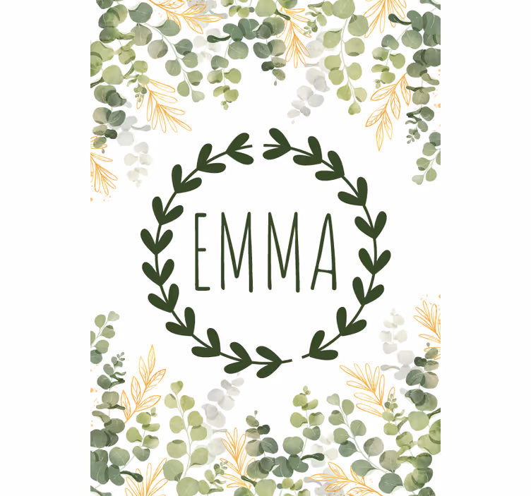 Estor estampado floral corona laurel con nombre - TenVinilo