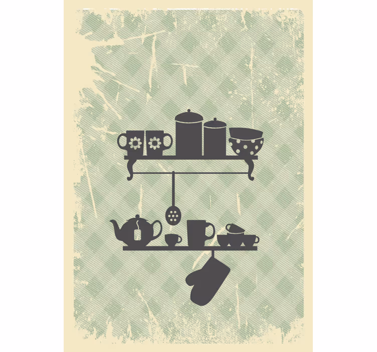 Estor enrollable cocina original de estantes de cocina - TenVinilo