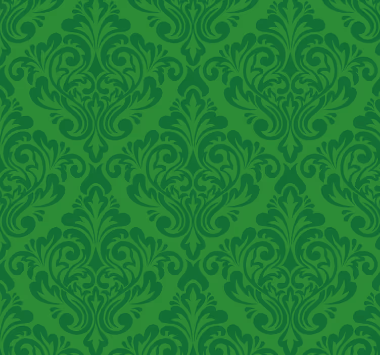 Estor enrollable verde floral estilo Damasco - TenVinilo