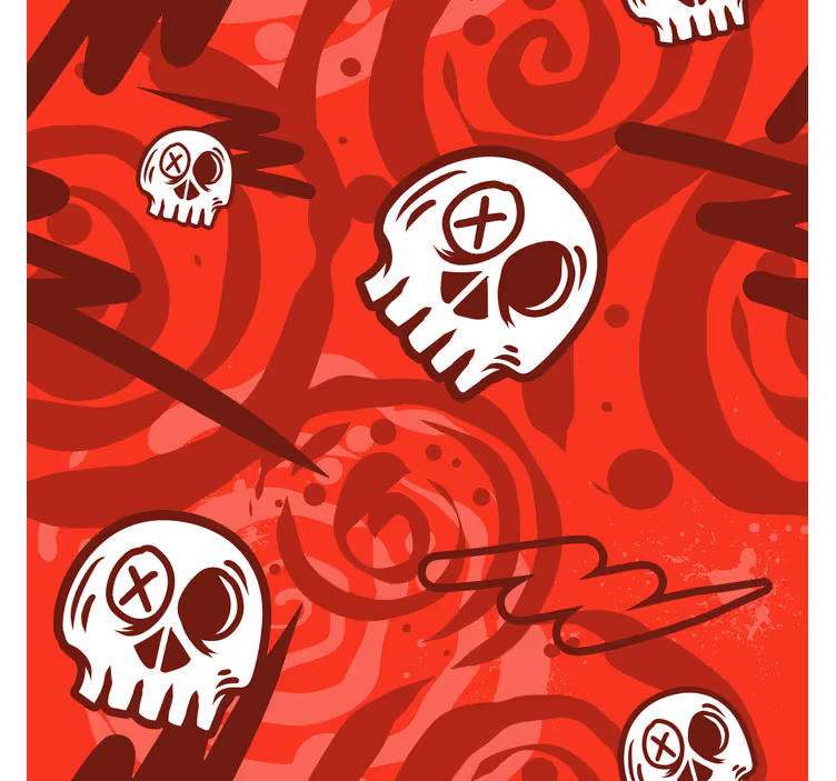 Estor enrollable juvenil patrón calaveras rojo - TenVinilo