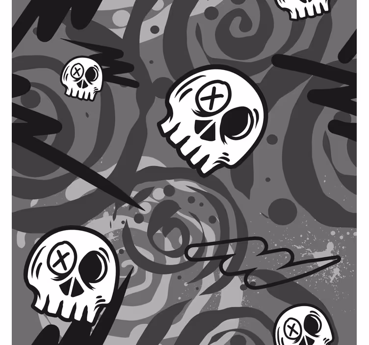 Estor enrollable juvenil patrón calaveras negro - TenVinilo