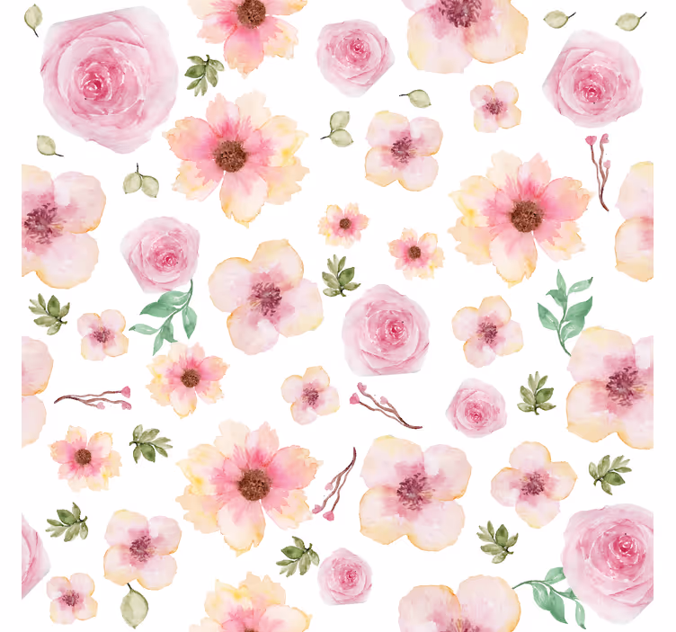 Estor estampado floral patrón flores meñique - TenVinilo