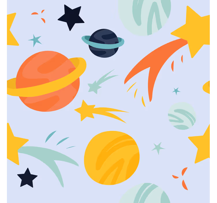 Estor habitación infantil divertido patrón de planetas - TenVinilo
