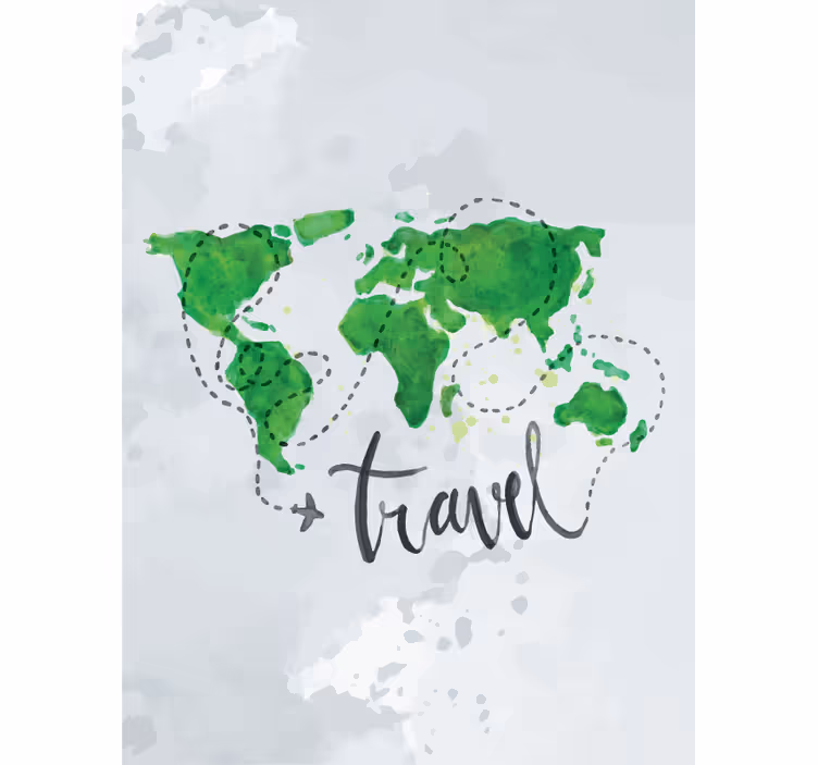 Estor mapa del mundo viaje acuarela - TenVinilo