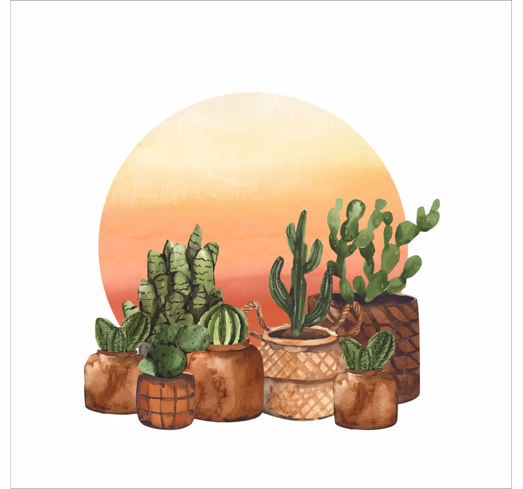 Estor enrollable cocina cactus puesta de sol - TenVinilo