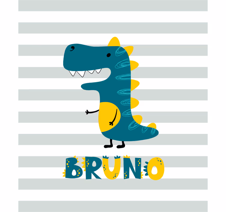 Estor enrollable infantil T-Rex verde con nombre - TenVinilo