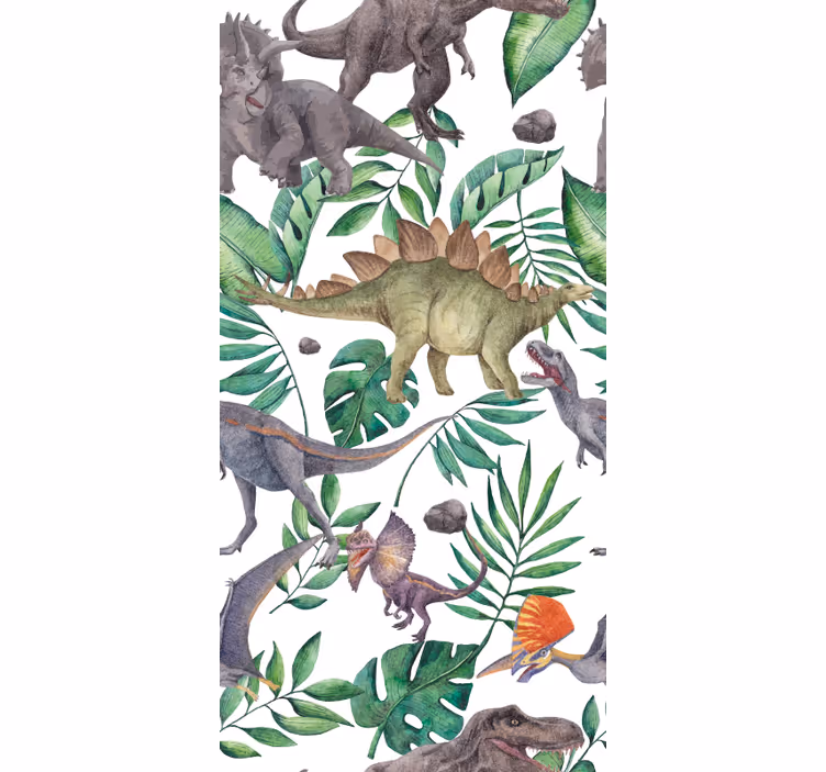 Estor enrollable dinosaurios patrón de acuarela jurásico - TenVinilo