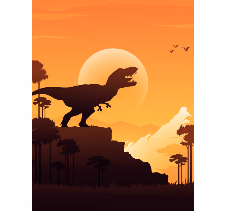 Estor enrollable dinosaurios silueta de tiranosaurio rex - TenVinilo