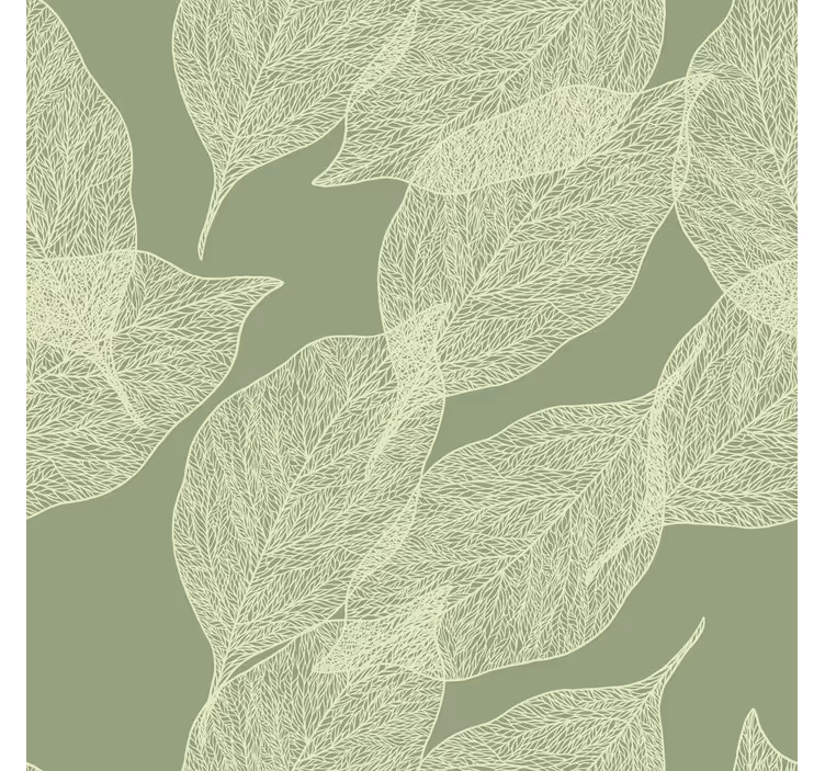 Estor enrollable verde patrón de hoja grande - TenVinilo