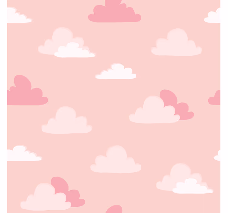 Estor enrollable nubes patrón rosa y blanco - TenVinilo