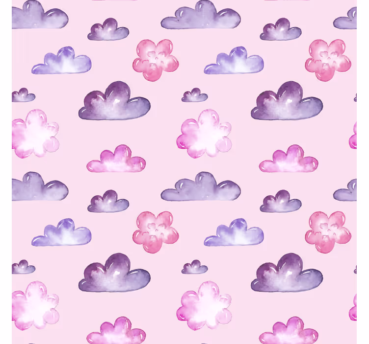 Estor enrollable nubes patrón rosa - TenVinilo