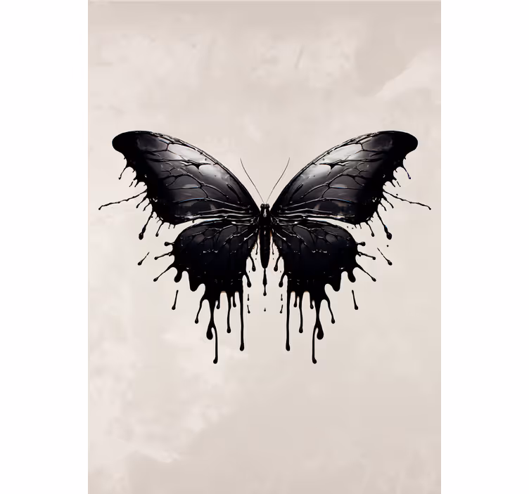 Estor enrollable mariposas alas grandes negras - TenVinilo