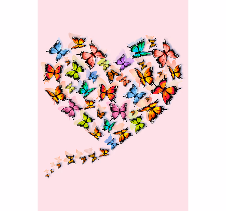 Estor enrollable mariposas diseño de corazón - TenVinilo