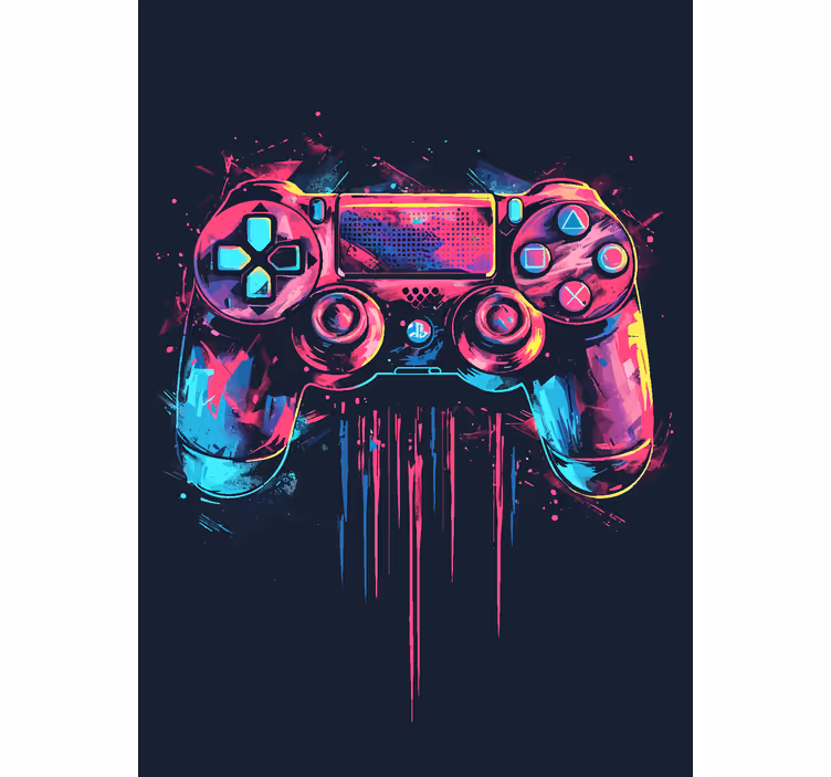 Estor enrollable gamer control azul y rosa - TenVinilo