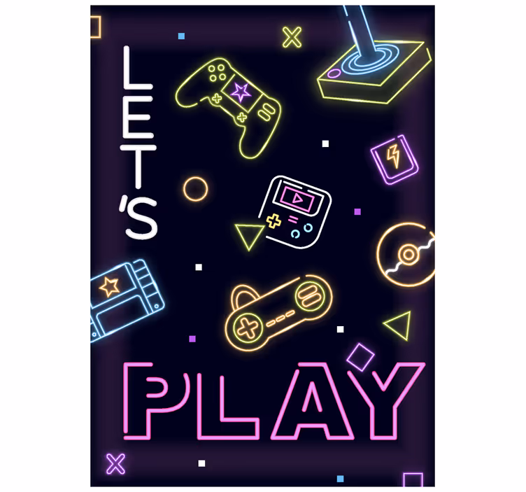 Estor enrollable gamer controles de neón - TenVinilo