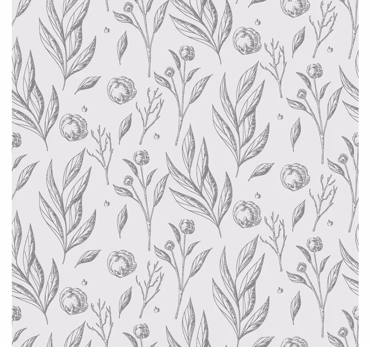 Estor enrollable cocina blanca nórdico estampado de flores - TenVinilo