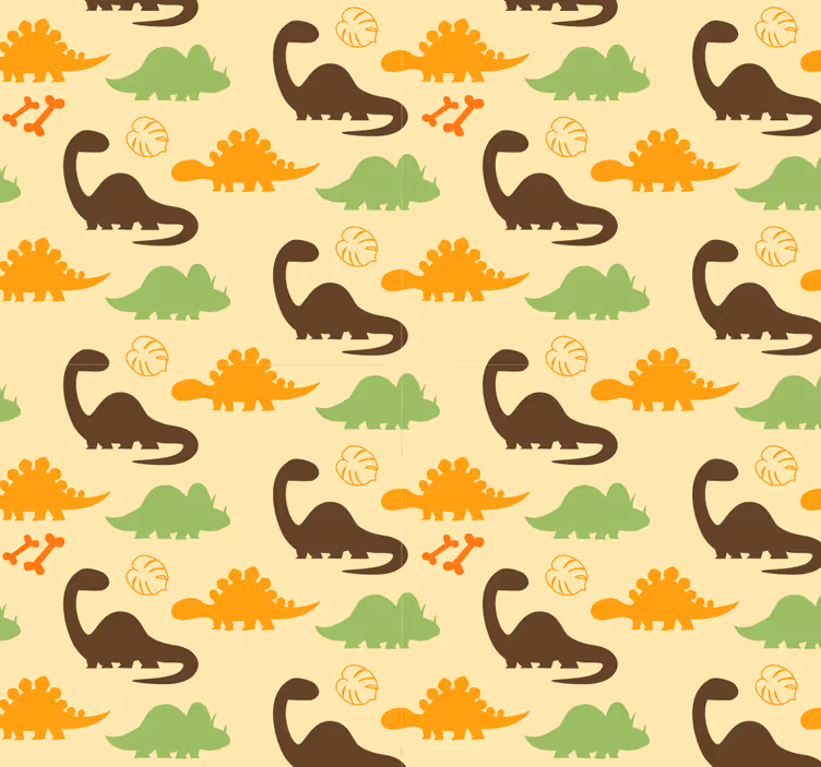 Estor enrollable dinosaurios fondo beige - TenVinilo