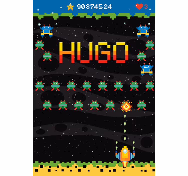 Estor enrollable gamer pantalla arcade de 8 bits. - TenVinilo