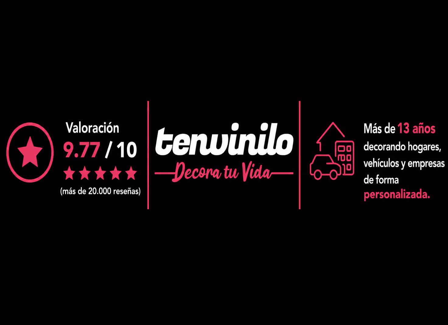 Tenvinilo decora tu vida. Valoración 9.77/10 (más de 20.000 reseñas).