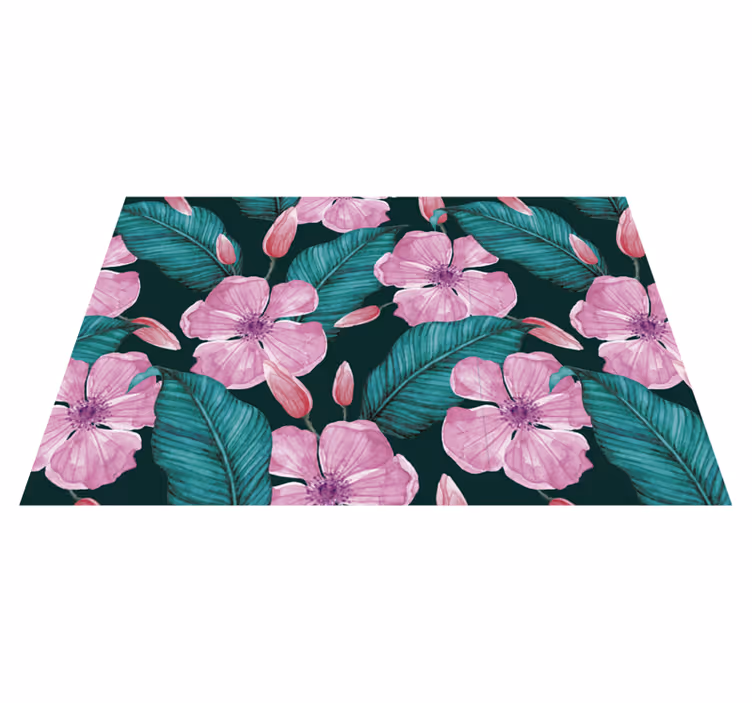 Mantel individual patrón motivo floral tropical - TenVinilo