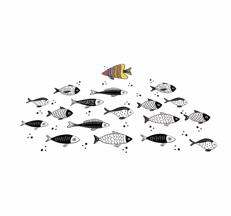 Mantel individual original patrón de peces coloridos - TenVinilo