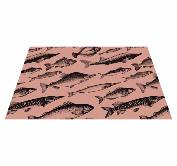 Mantel individual original arte de patrón de peces - TenVinilo