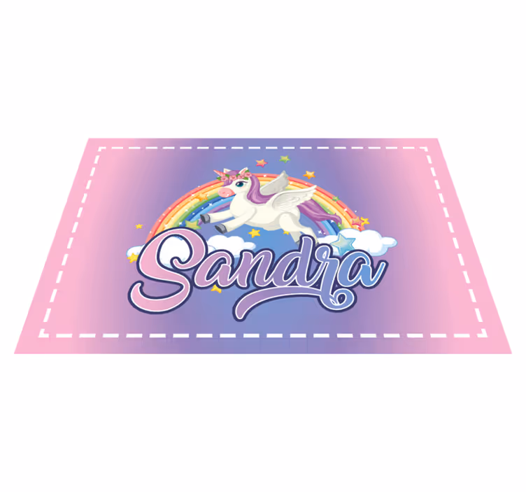Manteles individuales personalizables de unicornio - TenVinilo