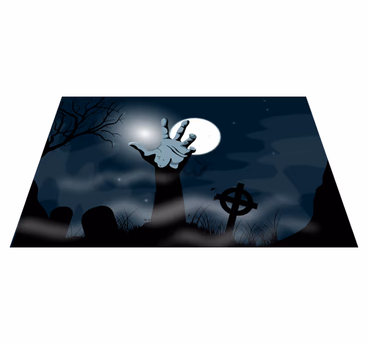 Mantel individual halloween escena de cementerio tenebroso - TenVinilo