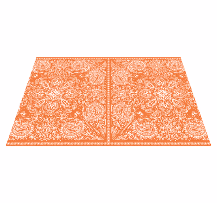 Mantel individual patrón diseño naranja intrincado - TenVinilo