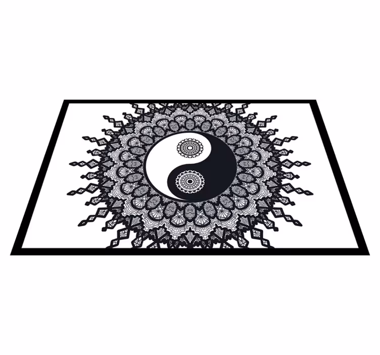 Mantel individual patrón mandala yin yang - TenVinilo