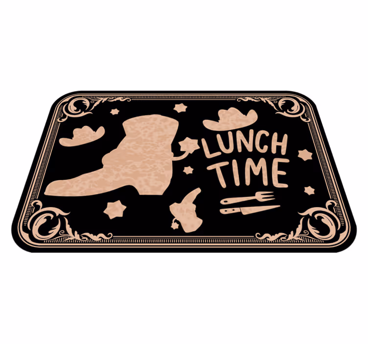Mantel individual frases hora del almuerzo oeste - TenVinilo