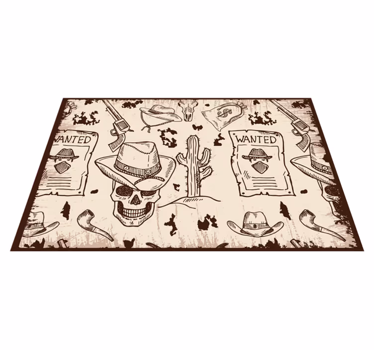 Mantel individual original temas de calavera y vaquero - TenVinilo