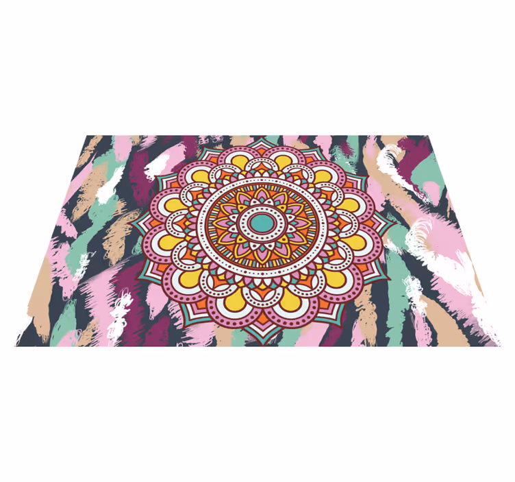 Mantel individual patrón mandala vibrante - TenVinilo