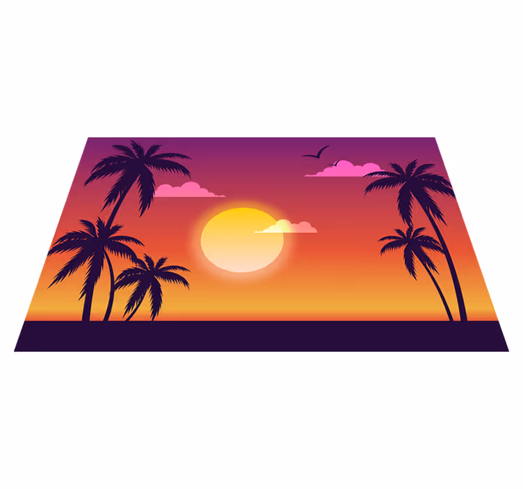 Mantel individual moderno escena de atardecer tropical - TenVinilo